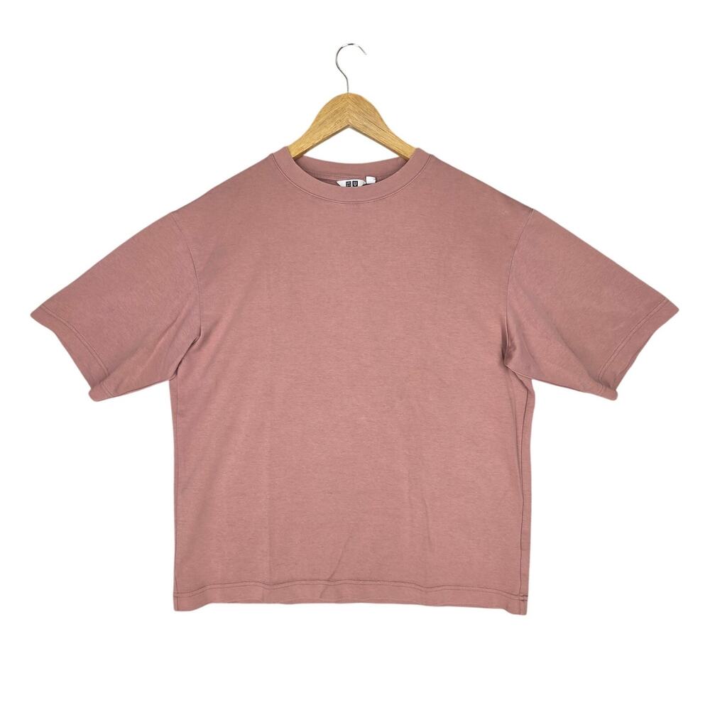 UNIQLO MEN’S AIRism CREW NECK COTTON BLEND SHORT SLEEVE T‑SHIRT – SIZE MEDIUM